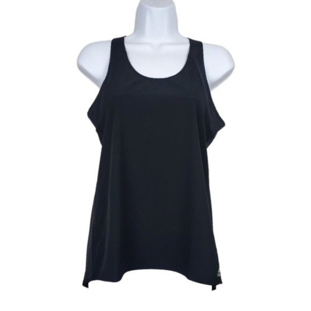 Adidas Womens Sleeveless Black Split Back Tank Top Size XS NWT - Picture 1 of 5